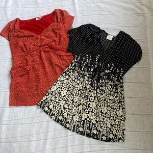 Motherhood maternity and Sire Lily maternity blouse bundle.